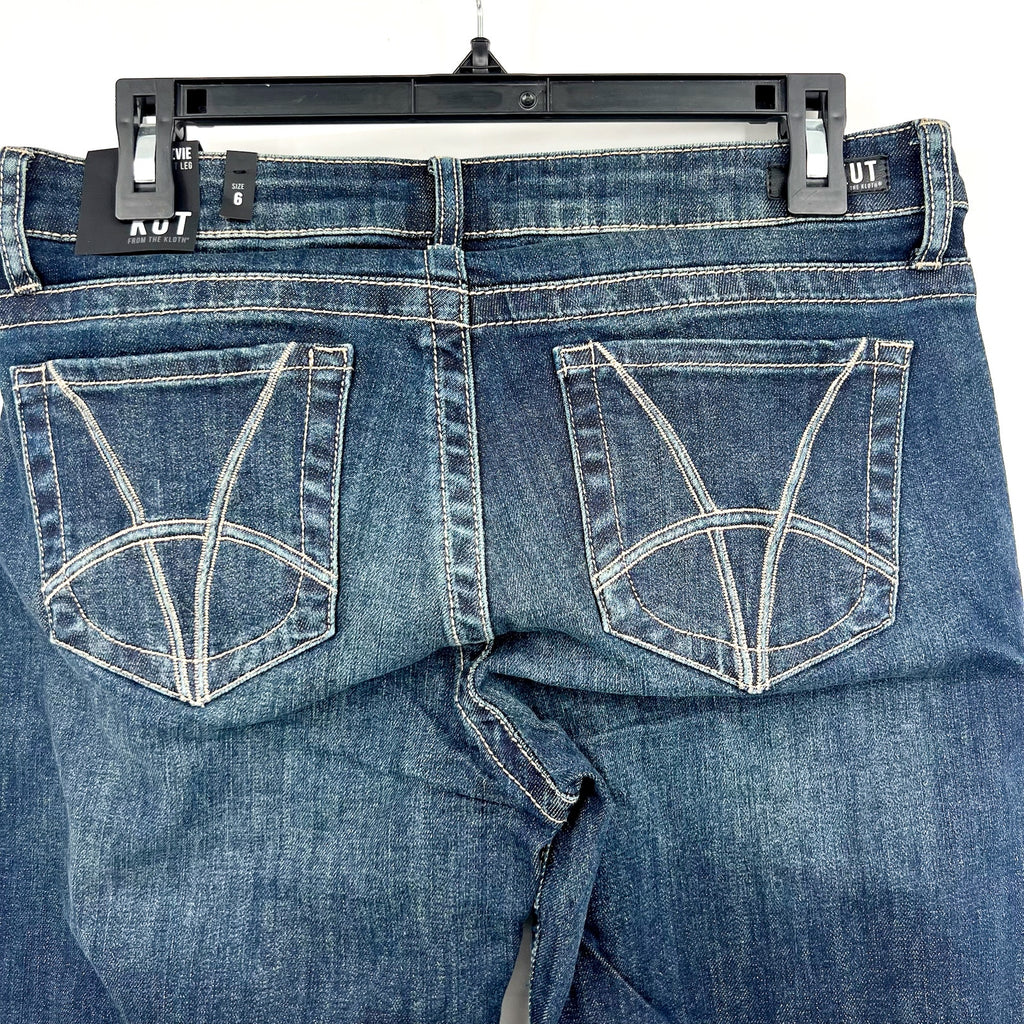 KUT FROM THE KLOTH Women's Stevie Straight Leg Jean Size 6 Blue Wise Wash NWT
