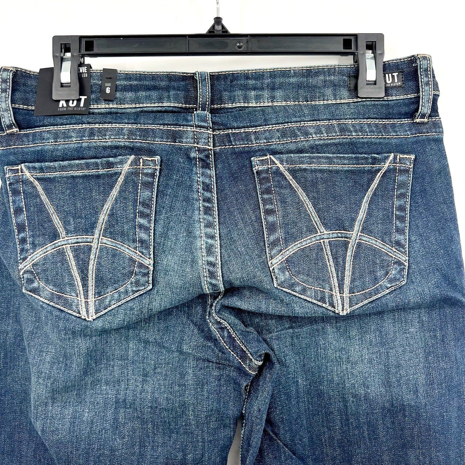 KUT FROM THE KLOTH Women's Stevie Straight Leg Jean Size 6 Blue Wise Wash NWT