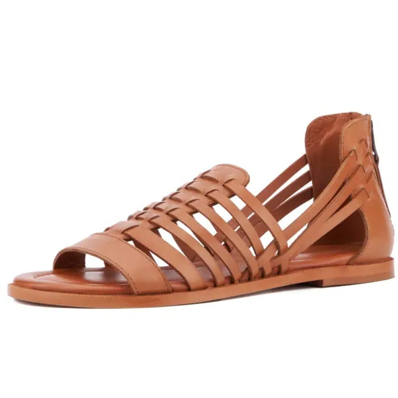 Vintage Foundry Co. Womens Keira Sandals US 8 EU 38.5 Camel Brown Leather NWOB