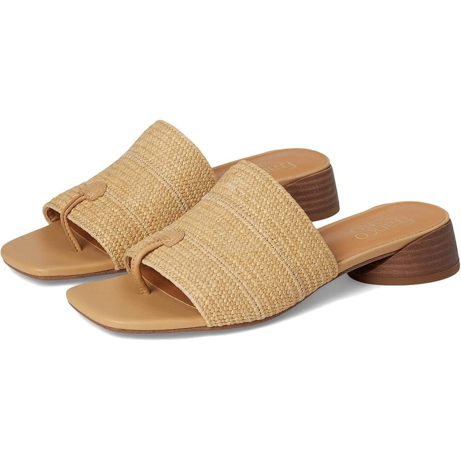 Franco Sarto Womens Loran Sandals US 6.5 M EU 36.5 Natural Beige Slip On NIB