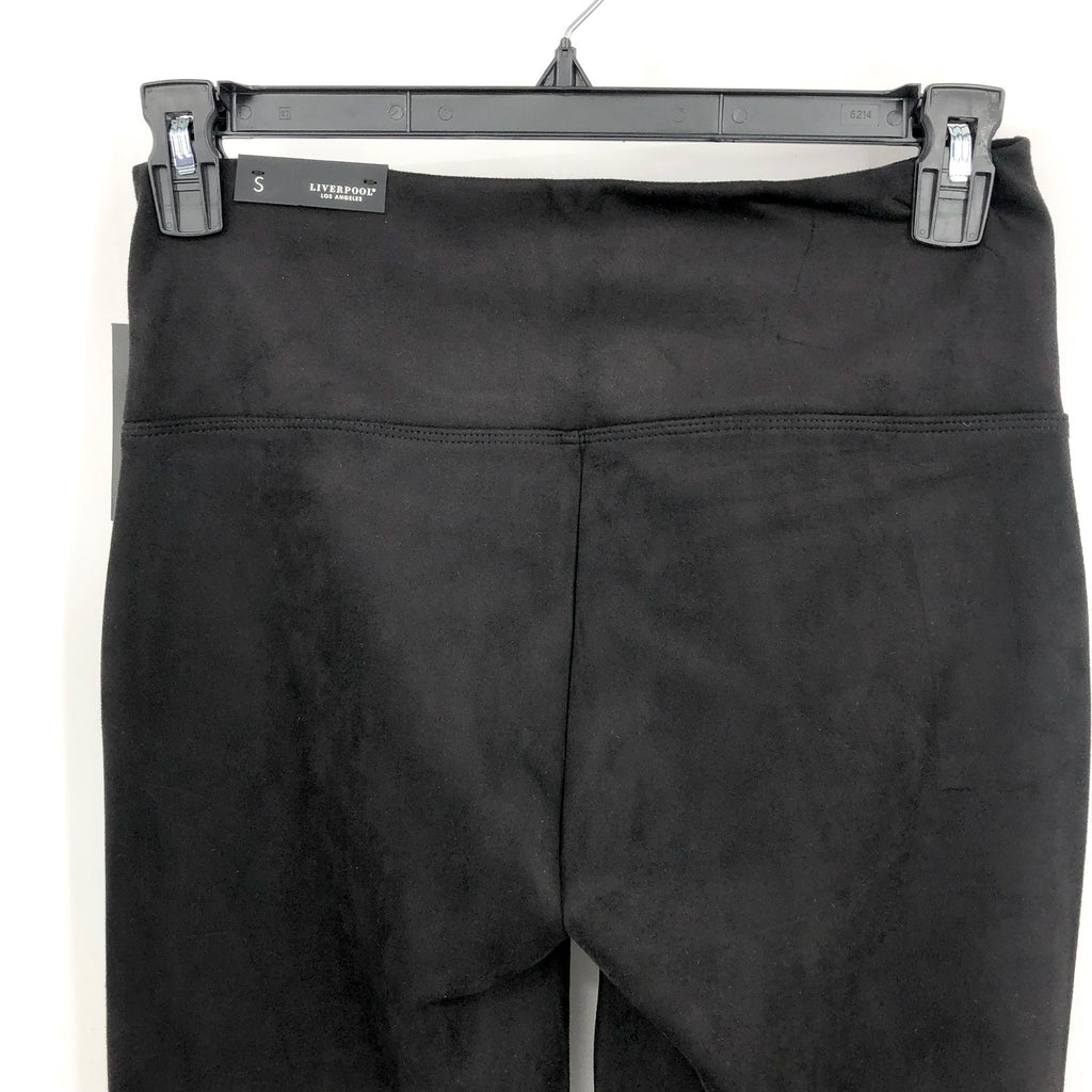 LIVERPOOL Women's Pearl Pull-On Faux Suede Flare Pants Small Black Stretch NWT