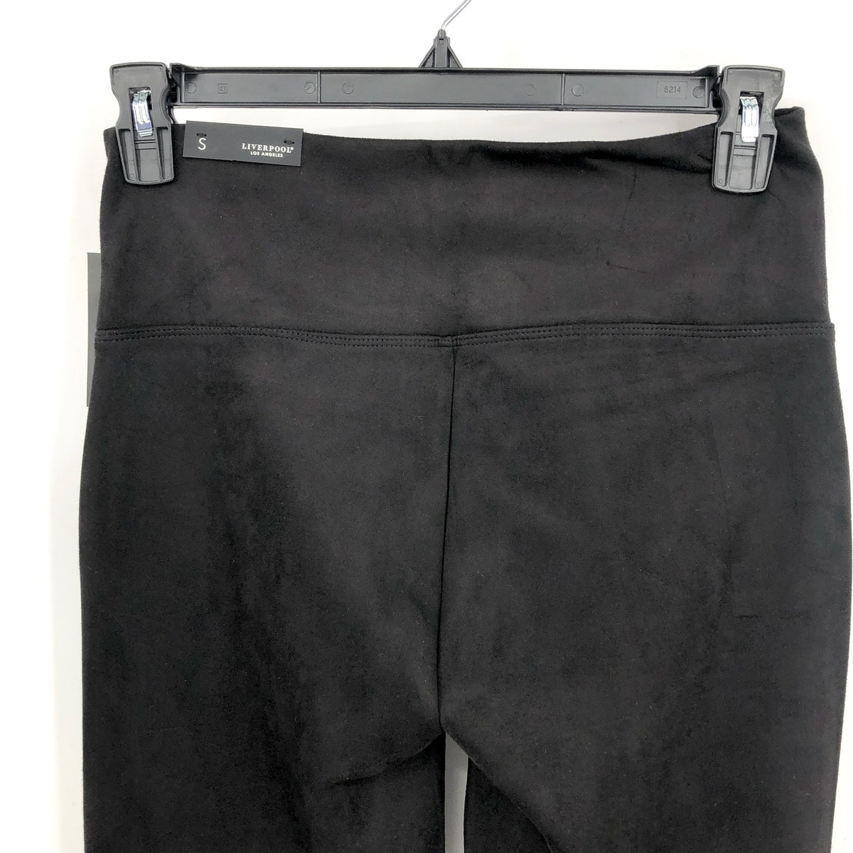 LIVERPOOL Women's Pearl Pull-On Faux Suede Flare Pants Small Black Stretch NWT