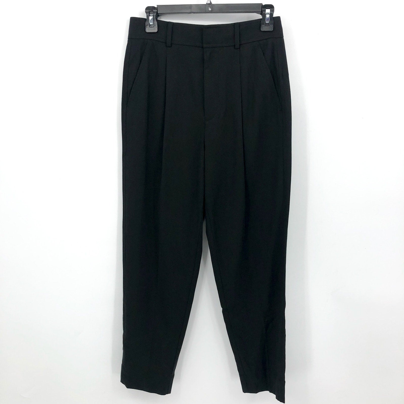 EVERLANE Women's Way High Draped Tapered Pants Size 12 Black Tencel NWT