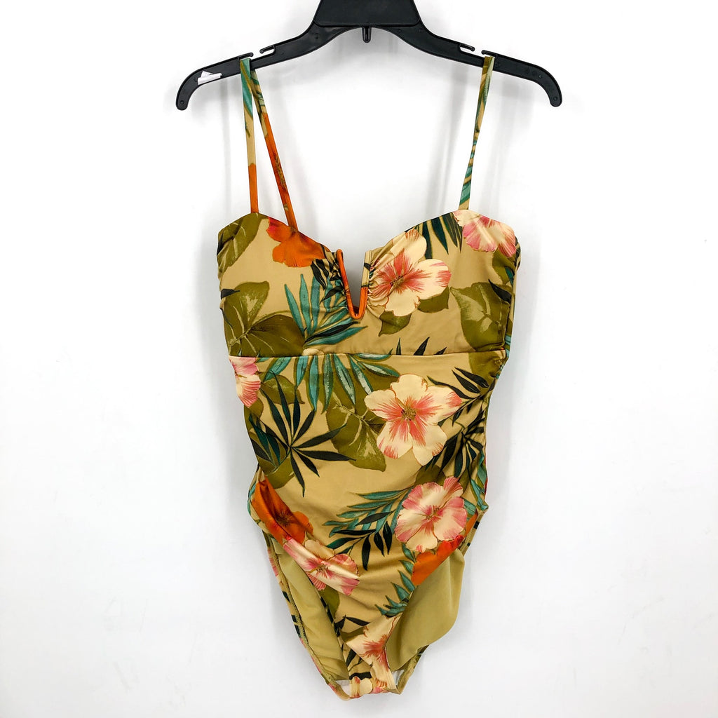LAUREN RALPH LAUREN Island Tropical One Piece Swimsuit Size 6 Gold V-Wire NWT