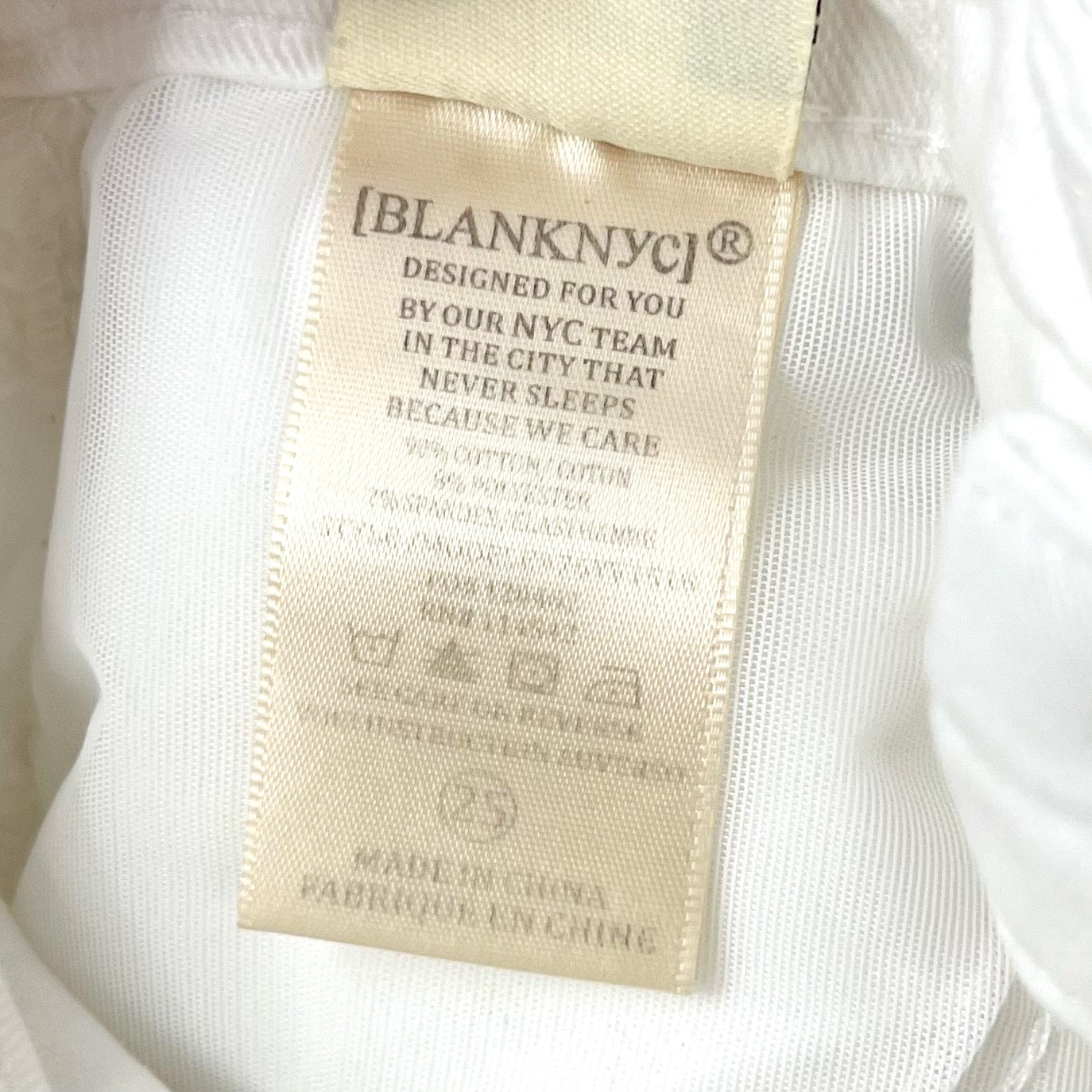 BLANKNYC Womens Bond Skinny Jeans Size 25 US 0 White Stretch Mid Rise NWOT