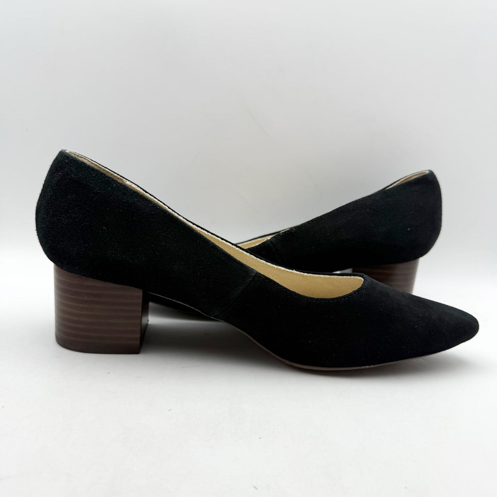 Hush Puppies Womens Sofie Pumps Size 11 EU 43 Black Nubuck Leather Slip On NWOB