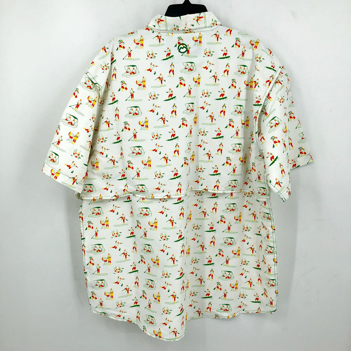 MAGELLAN Mens Life As A Luchador Fishing Shirt XL White Print Short Sleeve NWOT