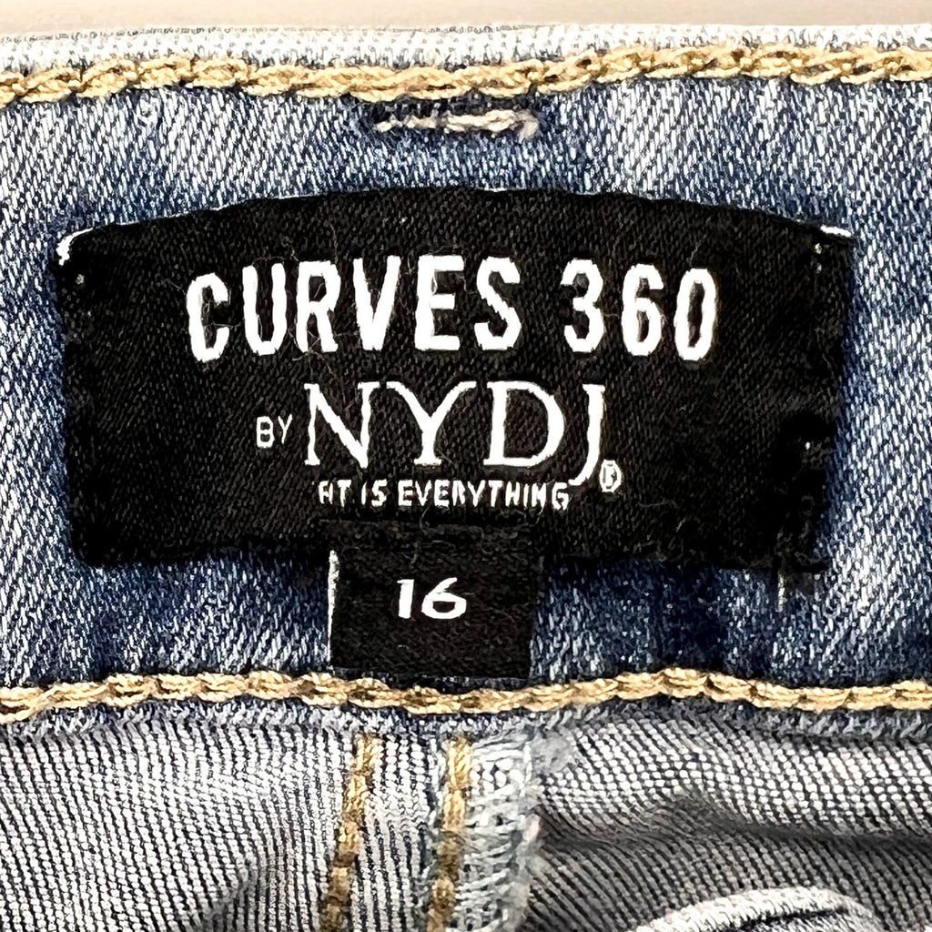 NYDJ Curves 360 Womens Slim Straight Crop Jeans Size 16 Charmed Light Blue NWT