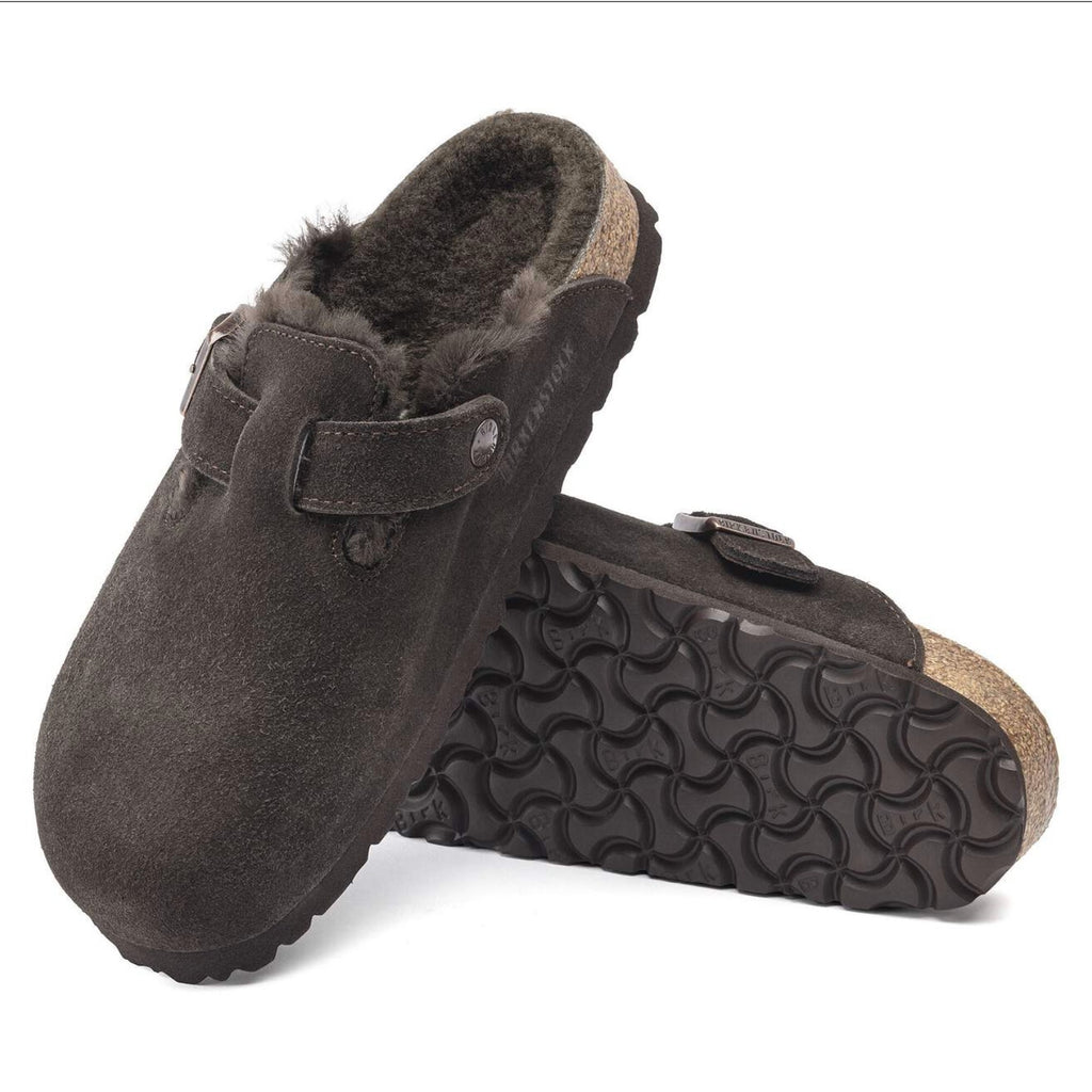 Birkenstock Boston Shearling Clogs EU 41 Womens 10 Mens 8 Mocha Brown Suede NWT