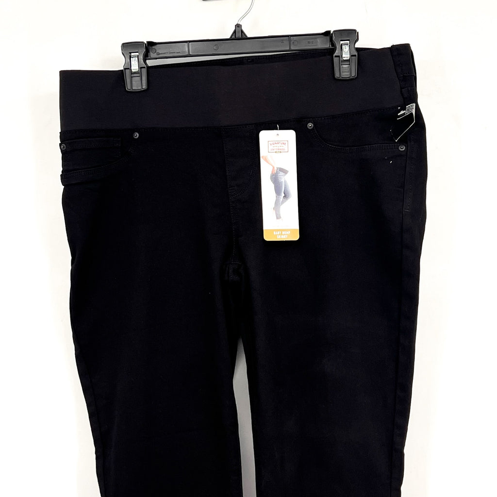 LEVI'S Strauss Signature Gold Baby Bump Skinny Jeans XL Black Maternity NWT