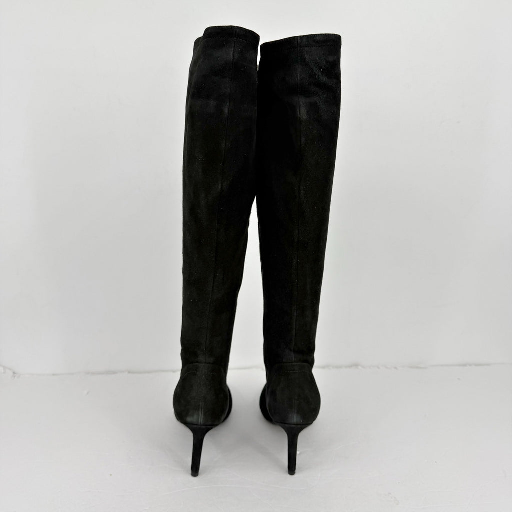 Aquatalia Womens Knee High Boots US 7.5 M EU 38 Black Suede NWOB