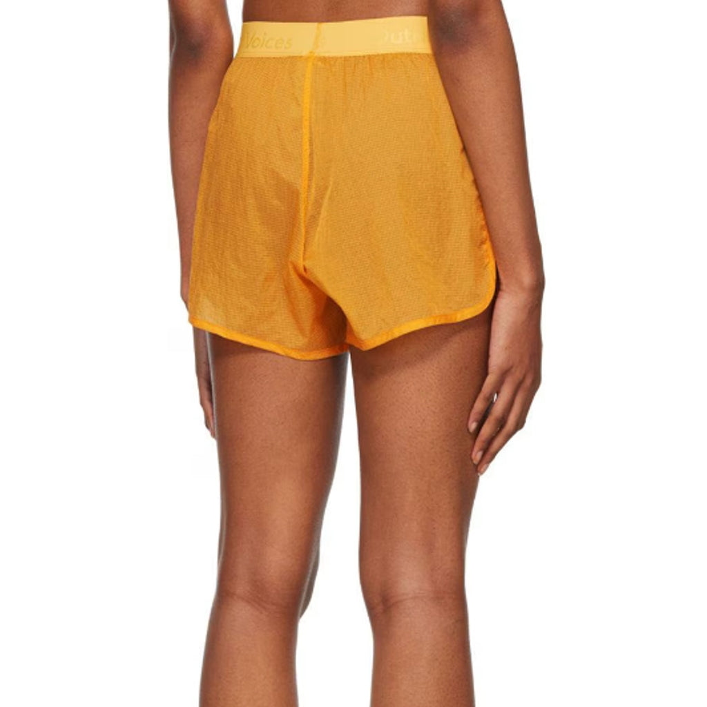 OUTDOOR VOICES Women's BreakLite 4" Shorts Medium Mango Yellow Lightweight NWT