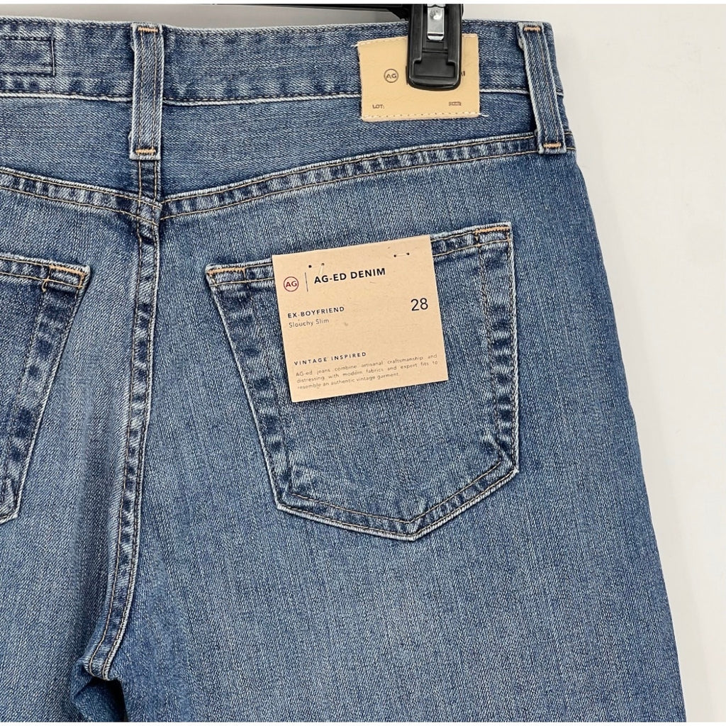 AG ADRIANO GOLDSCHMIED Women's Ex-Boyfriend Jeans 28R US 6 Blue Landmark NWT