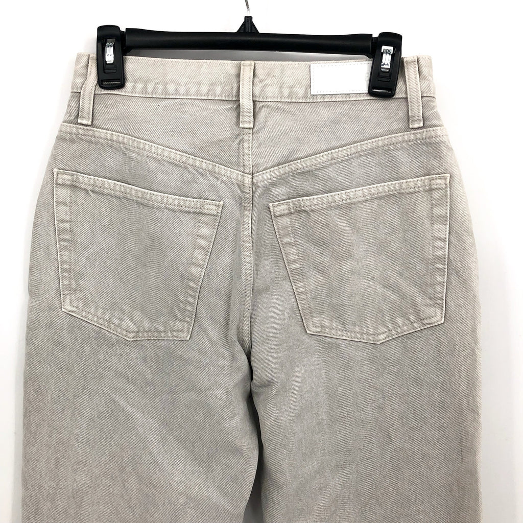 RE/DONE Women's High-Rise Tapered Jeans 2/26 Light Grey Rigid Denim Relaxed NWOT