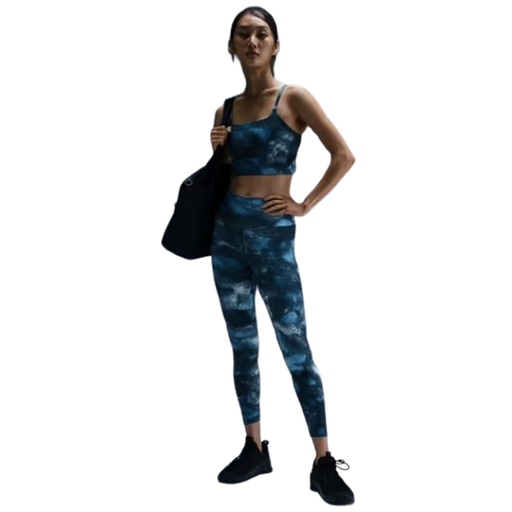 NIKE Women's One High Waist 7/8 Leggings Small Smokey Navy Blue Print NWT