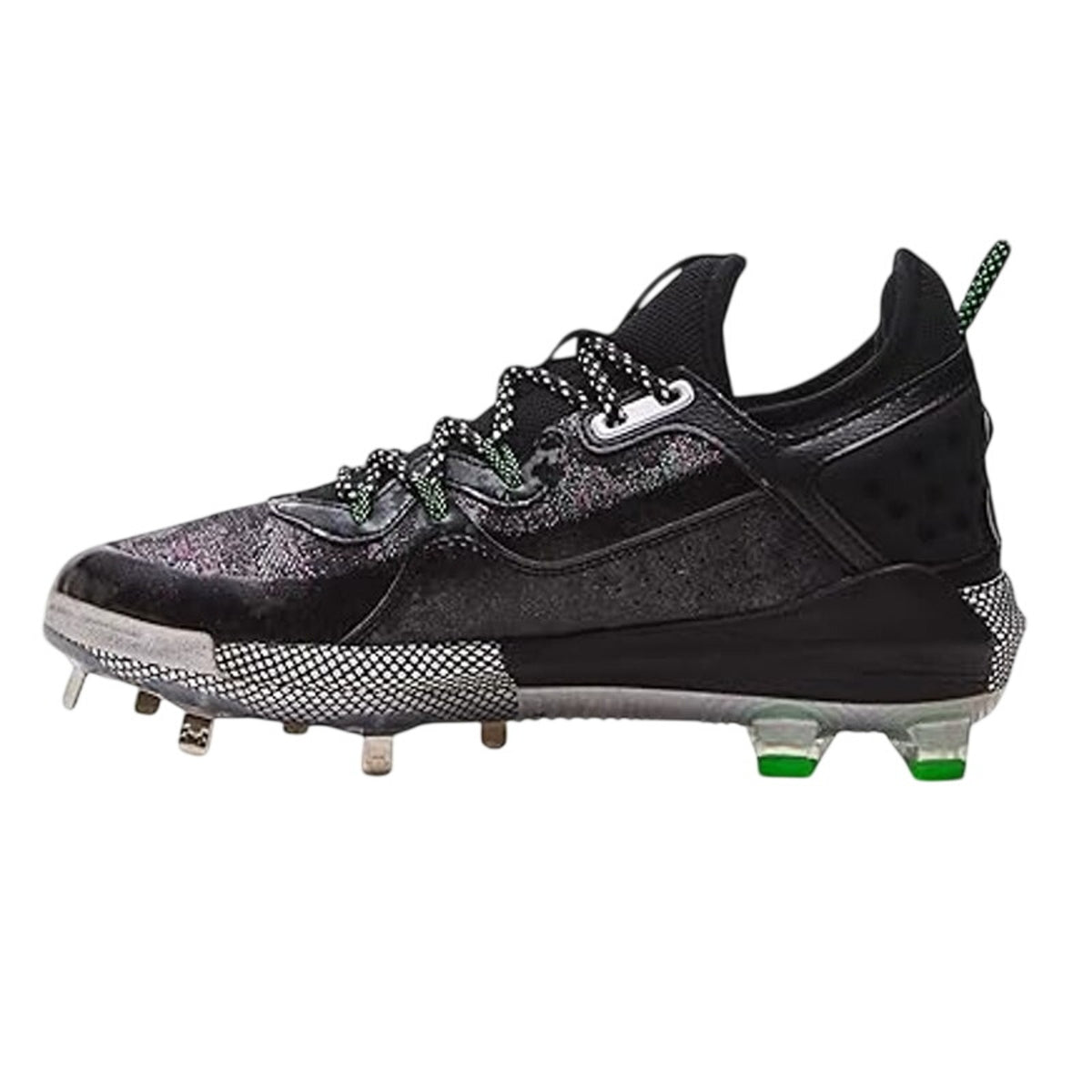 Under Armour Mens Harper 8 Low ST Metal Baseball Cleats Size 7 Black Green NWOB
