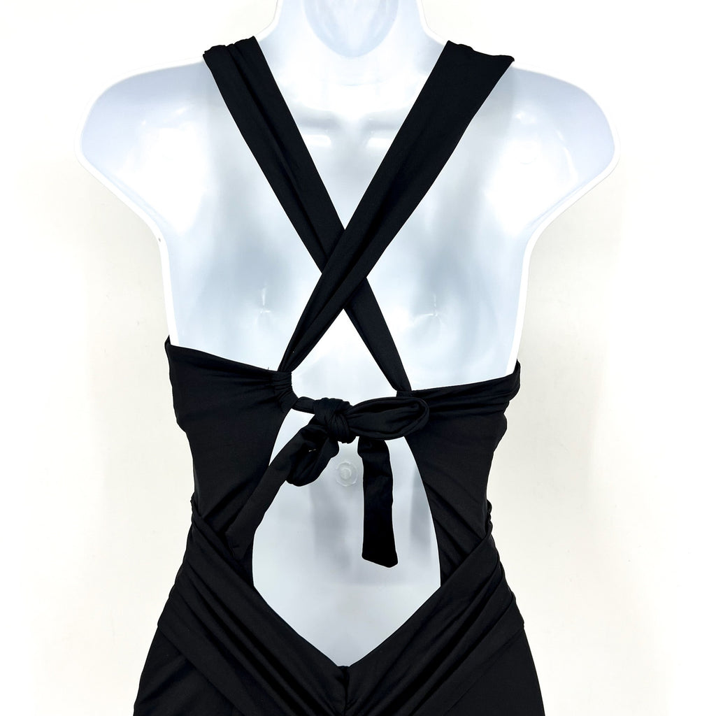 BECCA Women's Twist Cut-Out One Piece Swimsuit Medium Black Color Code NWT