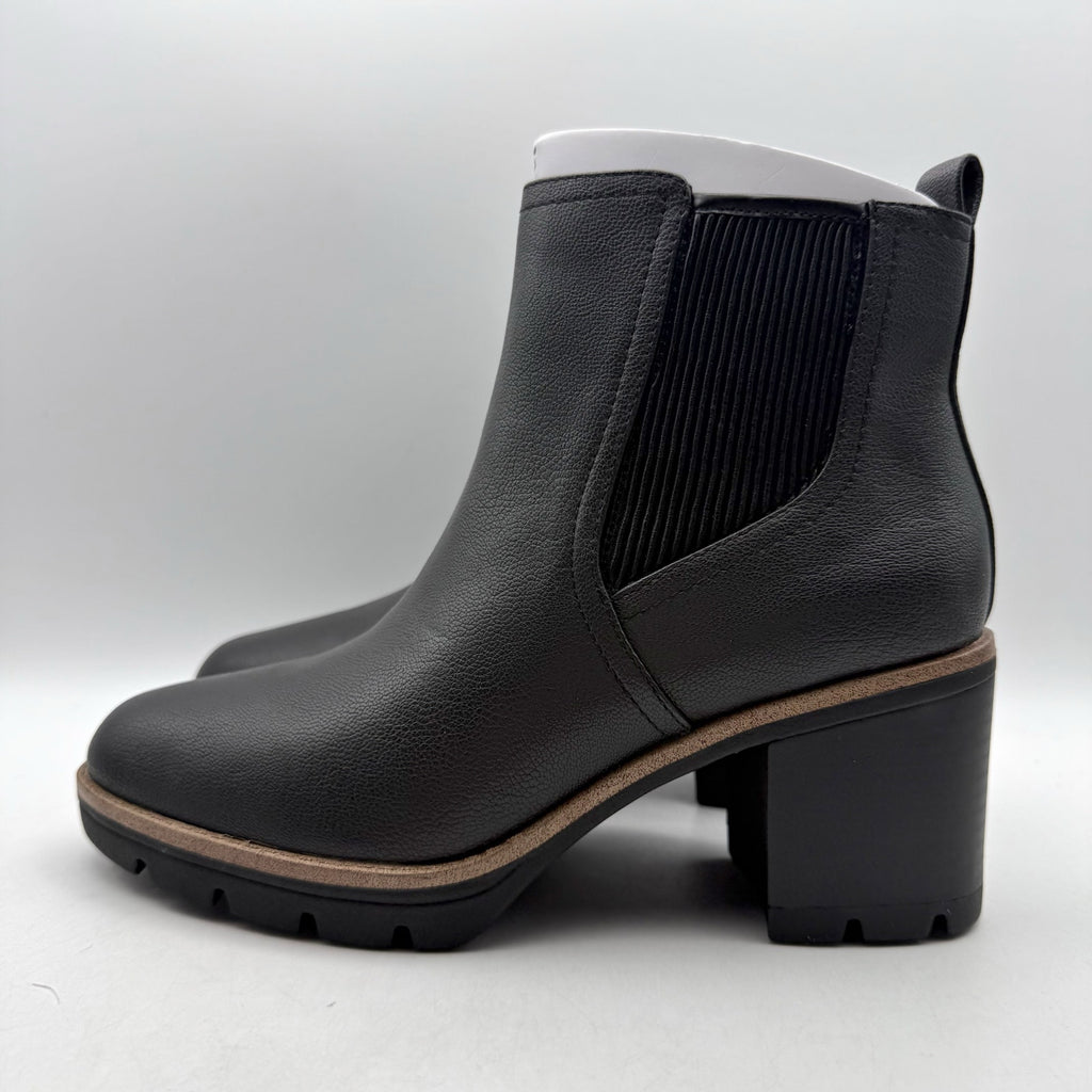 Naturalizer Womens Madalynn Ankle Bootie Size 8 Wide Black Water Repellent NIB