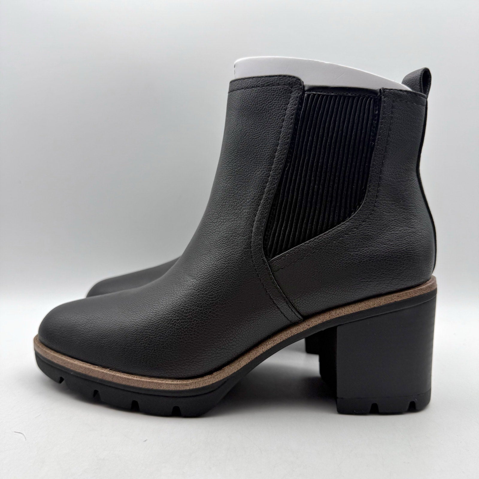 Naturalizer Womens Madalynn Ankle Bootie Size 8 Wide Black Water Repellent NIB