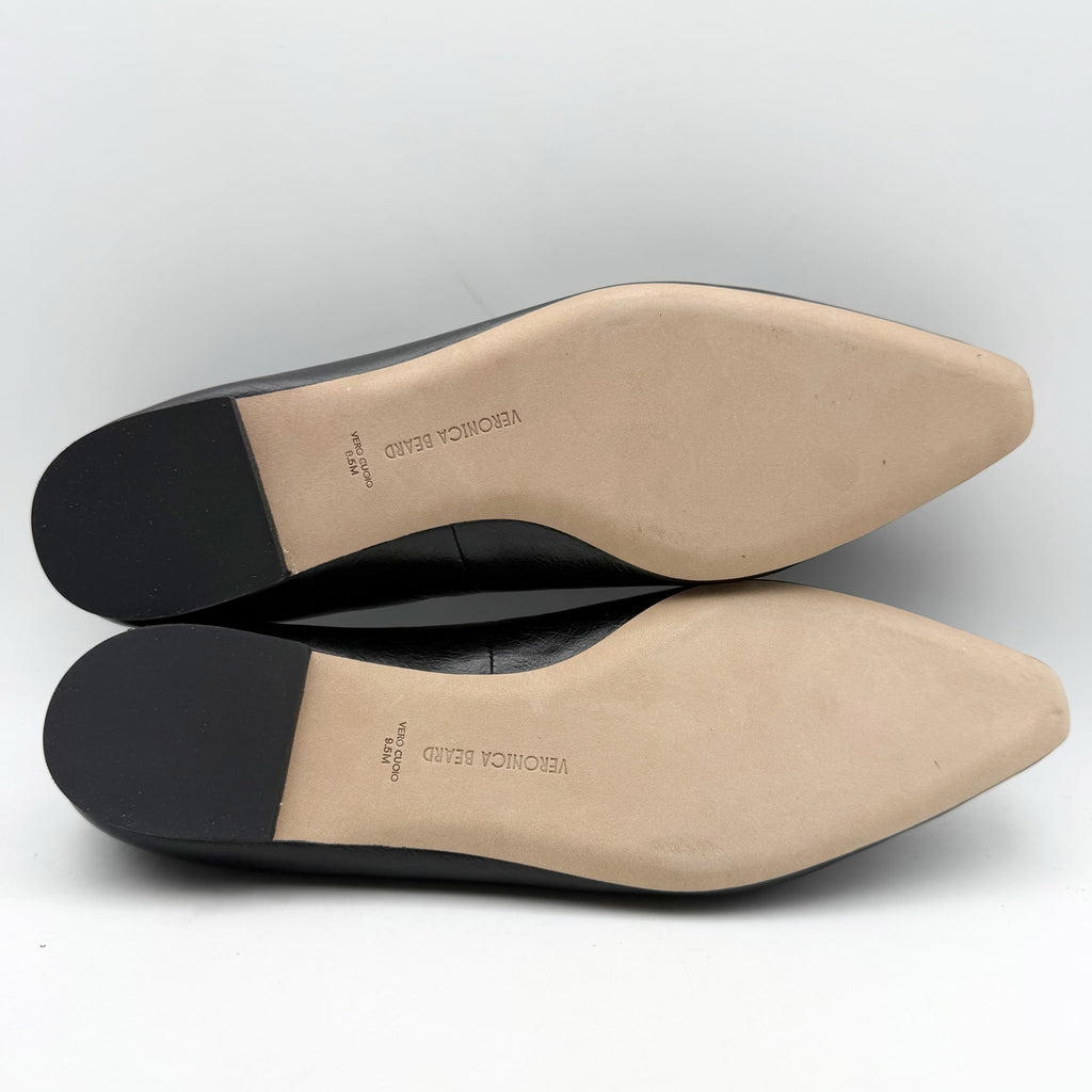 Veronica Beard Womens Catherine Ballet Flats US 9.5 M Black Leather NIB