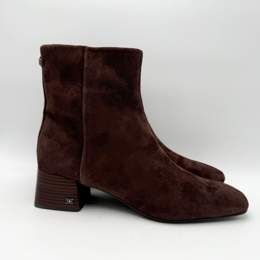 Sam Edelman Womens Paige Ankle Boots Size 11 M Dark Brown Suede NWOB