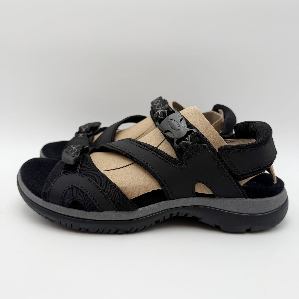 Naturalizer Womens Angeles III Sandals Size 8.5 M EU 38.5 Black Leather NIB