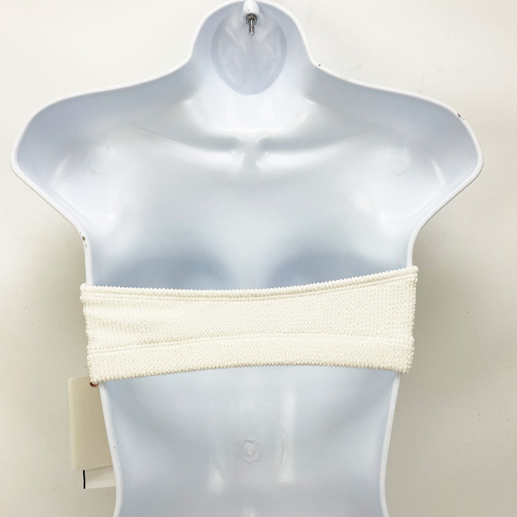 Good American Always Fits Bandeau Swim Top Sz 3/4 L-XL Cream White Ivory NWT