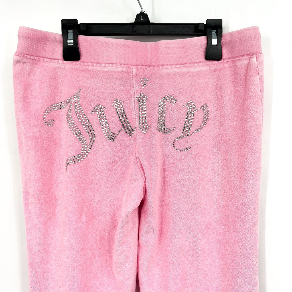 Juicy Couture Garment Dyed Heritage Wide Leg Track Pants Small Hot Pink NWT