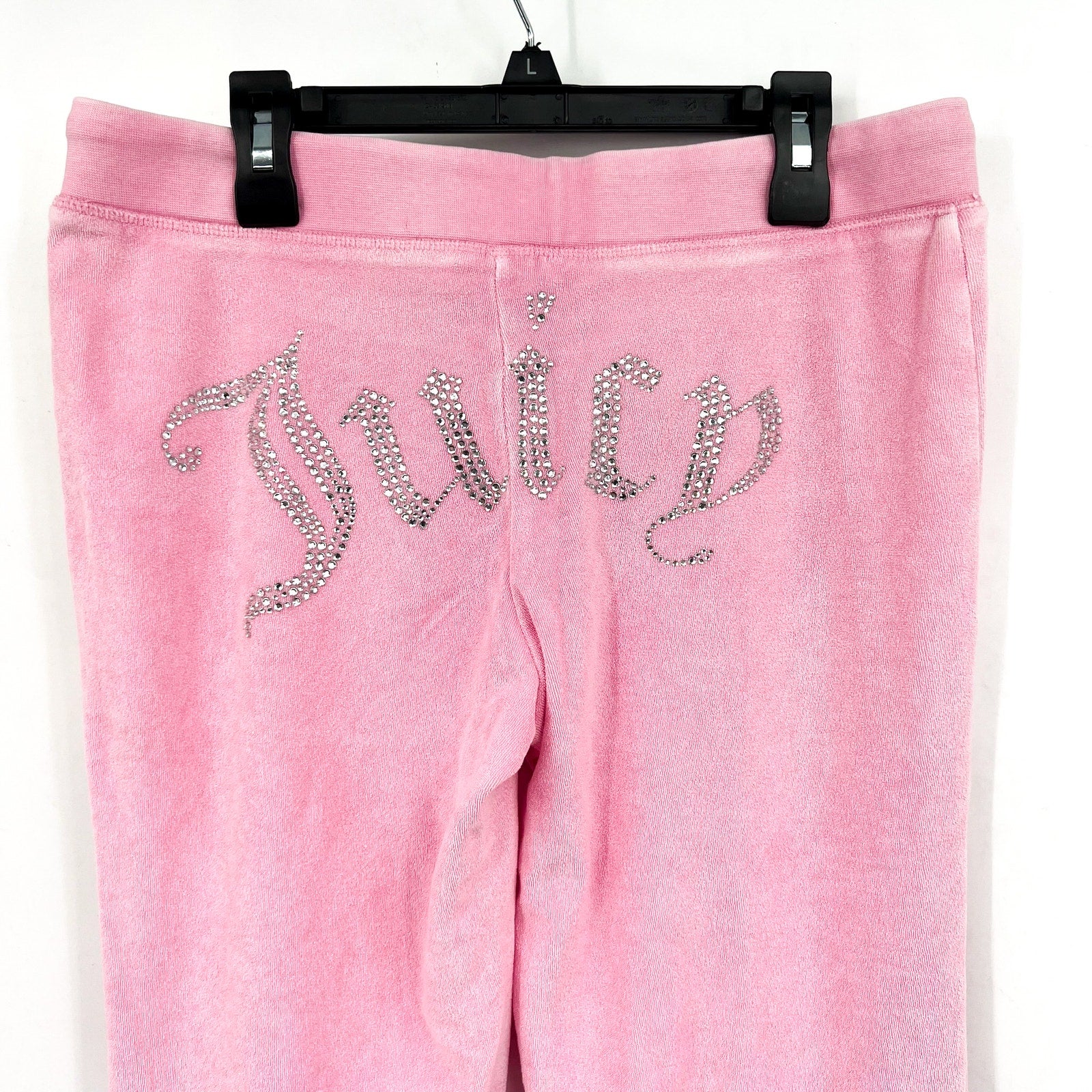 Juicy Couture Garment Dyed Heritage Wide Leg Track Pants Small Hot Pink NWT