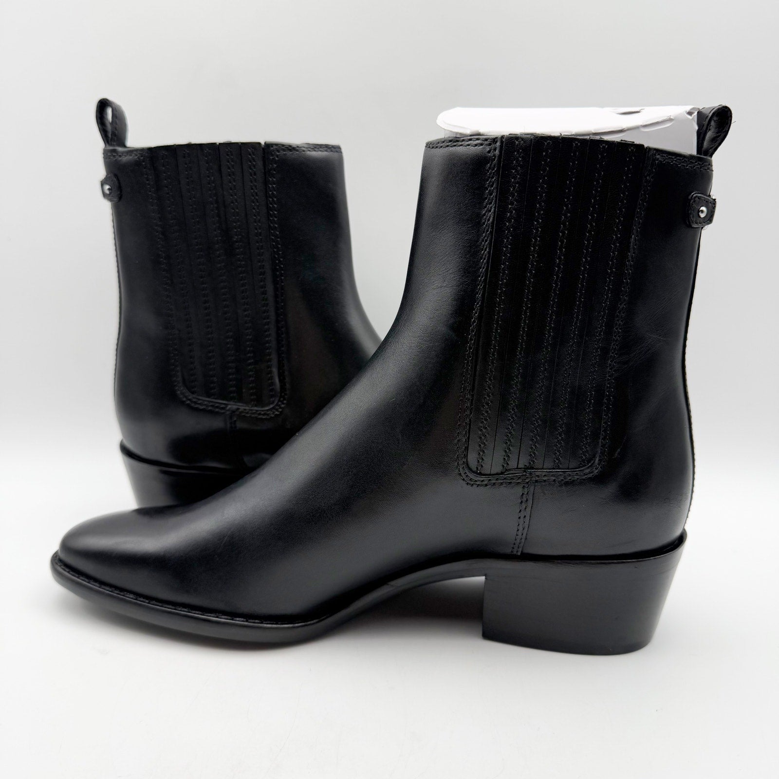 Sam Edelman Womens Bronson Ankle Boots Size 7.5 M EU 38 Black Leather NIB