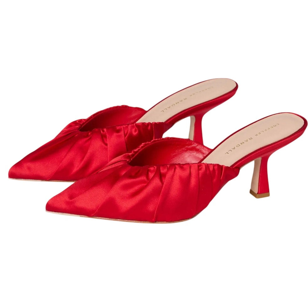 Loeffler Randall Womens Inez Mule Heels US 9 B EU 40 Red Satin NIB