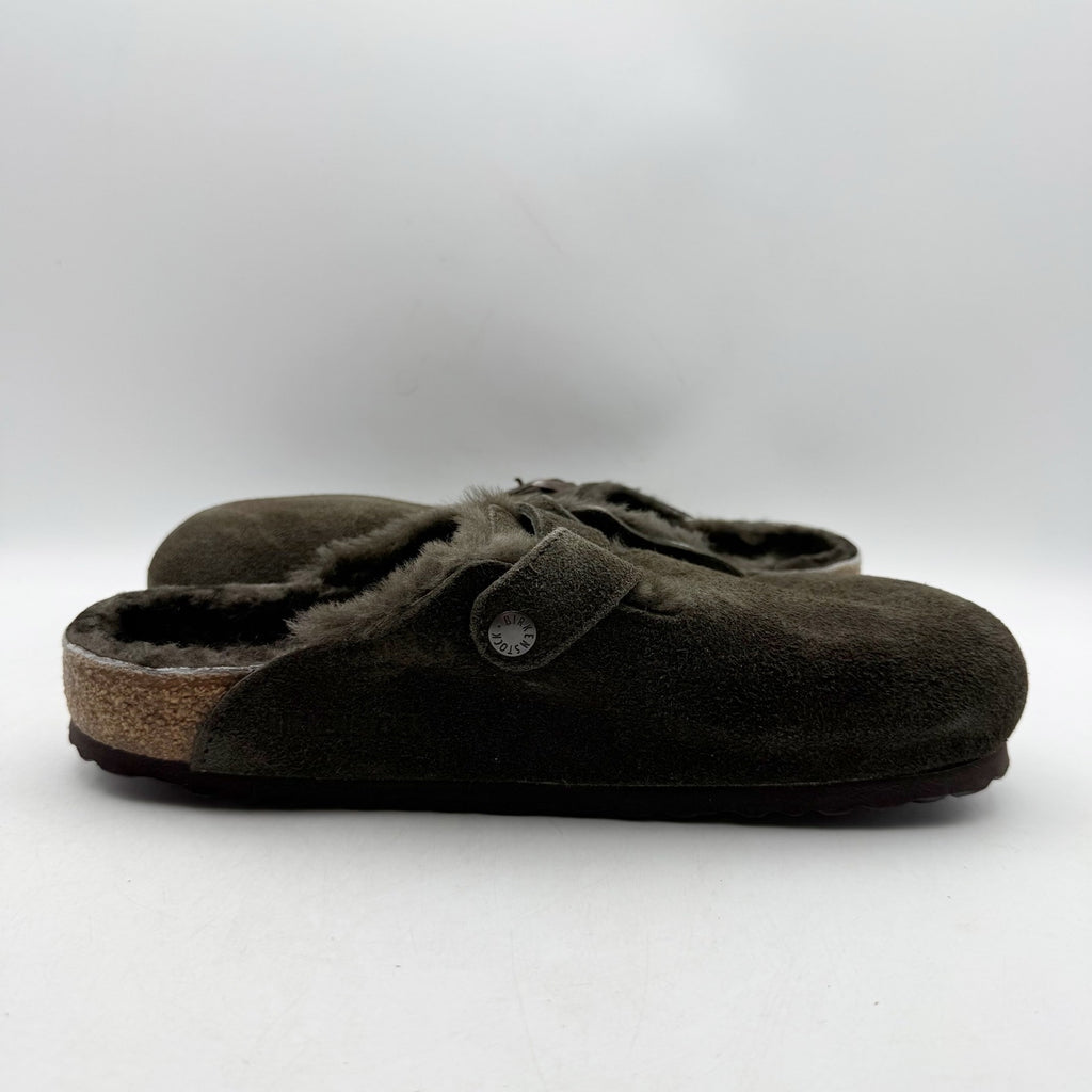 Birkenstock Boston Shearling Clogs EU 41 Womens 10 Mens 8 Mocha Brown Suede NWT