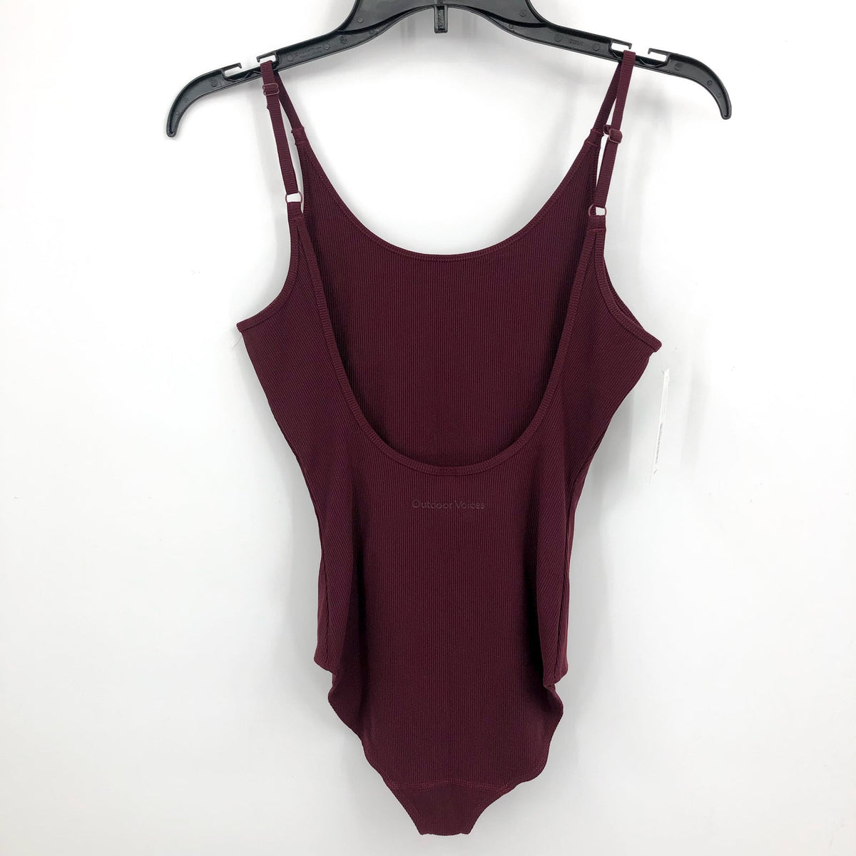 OUTDOOR VOICES Womens Leotard Bodysuit XS Shiraz Red SuperForm Rib Tank NWT
