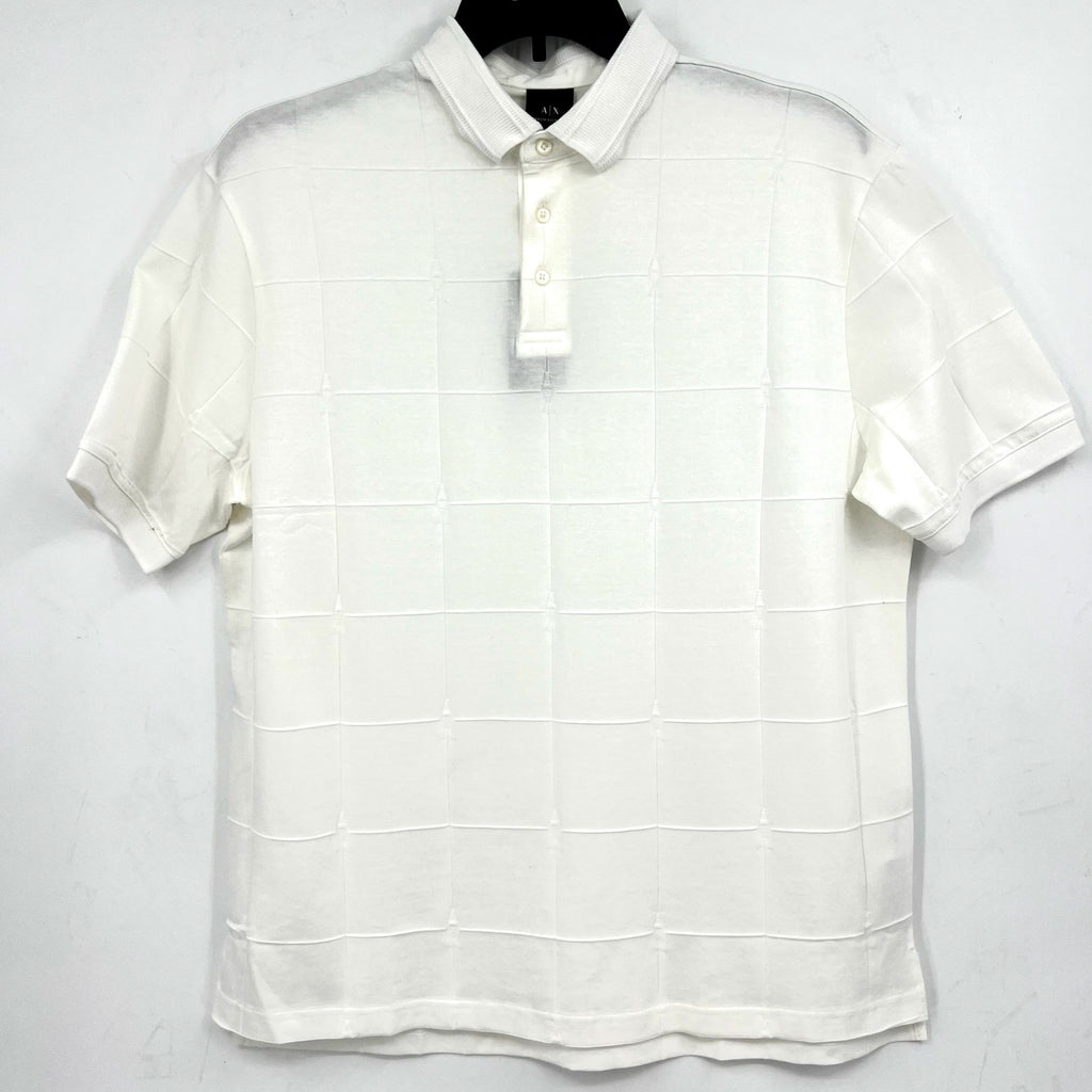 ARMANI EXCHANGE Men's Jacquard Short Sleeve Polo Shirt Large White 1116 NWT