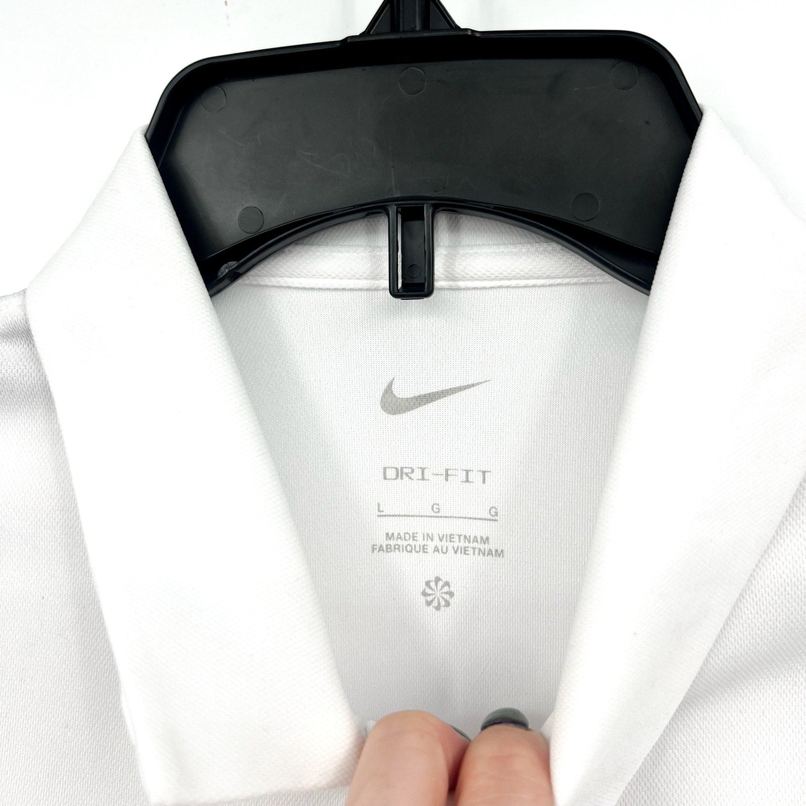 NIKE Women's Dri-FIT Victory Golf Polo Shirt Large White Short Sleeve NWT