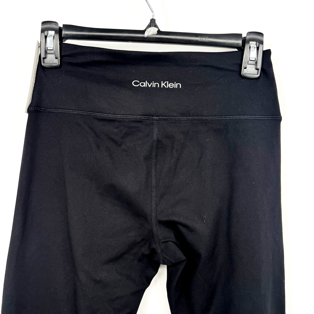 CALVIN KLEIN Women's Flared Gym Leggings Small Black Elastic Waist NWT