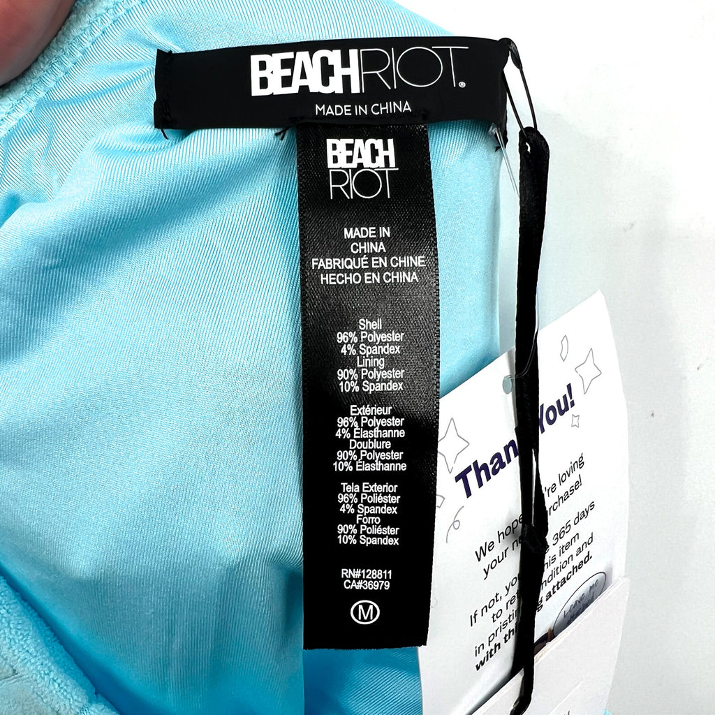 BEACH RIOT Women's Highway Bikini Bottoms Medium Blueberry Ice Terry NWT