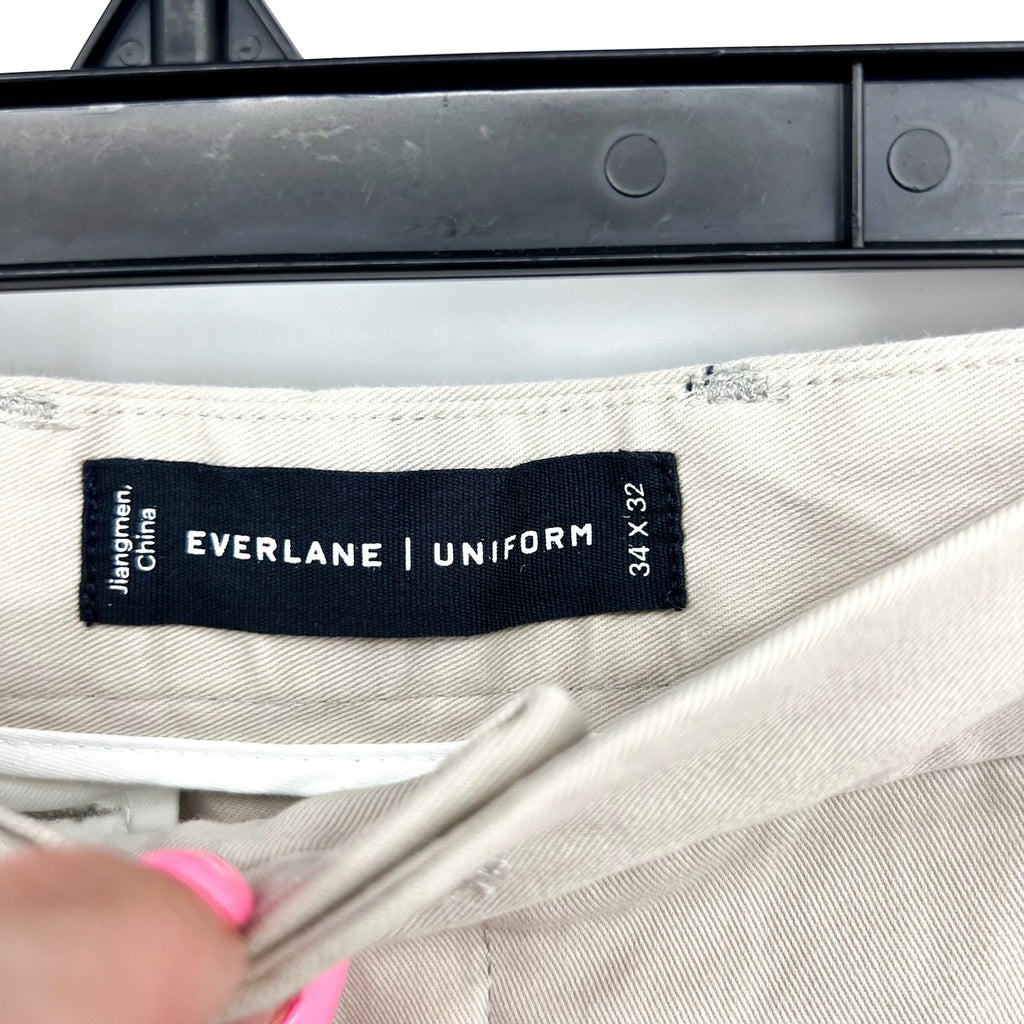 EVERLANE Men's Uniform Performance Chinos 34x32 Stone Gray Slim Fit Pants NWT