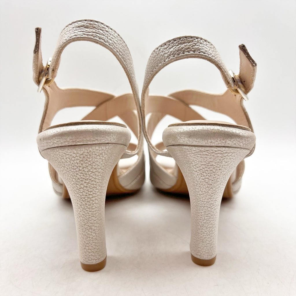 SOFFT Womens Jolene Heeled Sandals Size 7.5 EU 38.5 Champagne Leather NIB