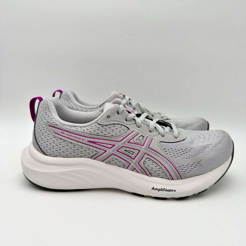 ASICS Womens GEL-Contend 9 Running Sneakers US 7 Wide Grey Purple Athletic NIB