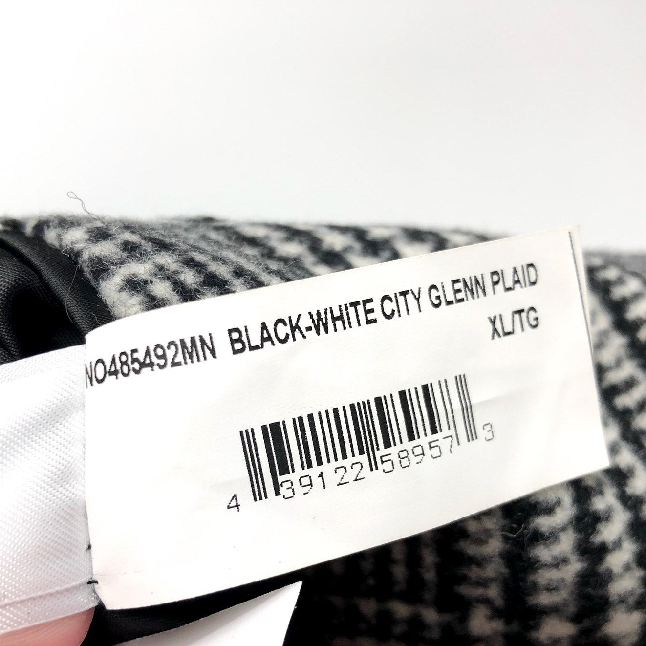NORDSTROM Men's Glen Wool Blend Topcoat XL Black White Plaid XL NWT