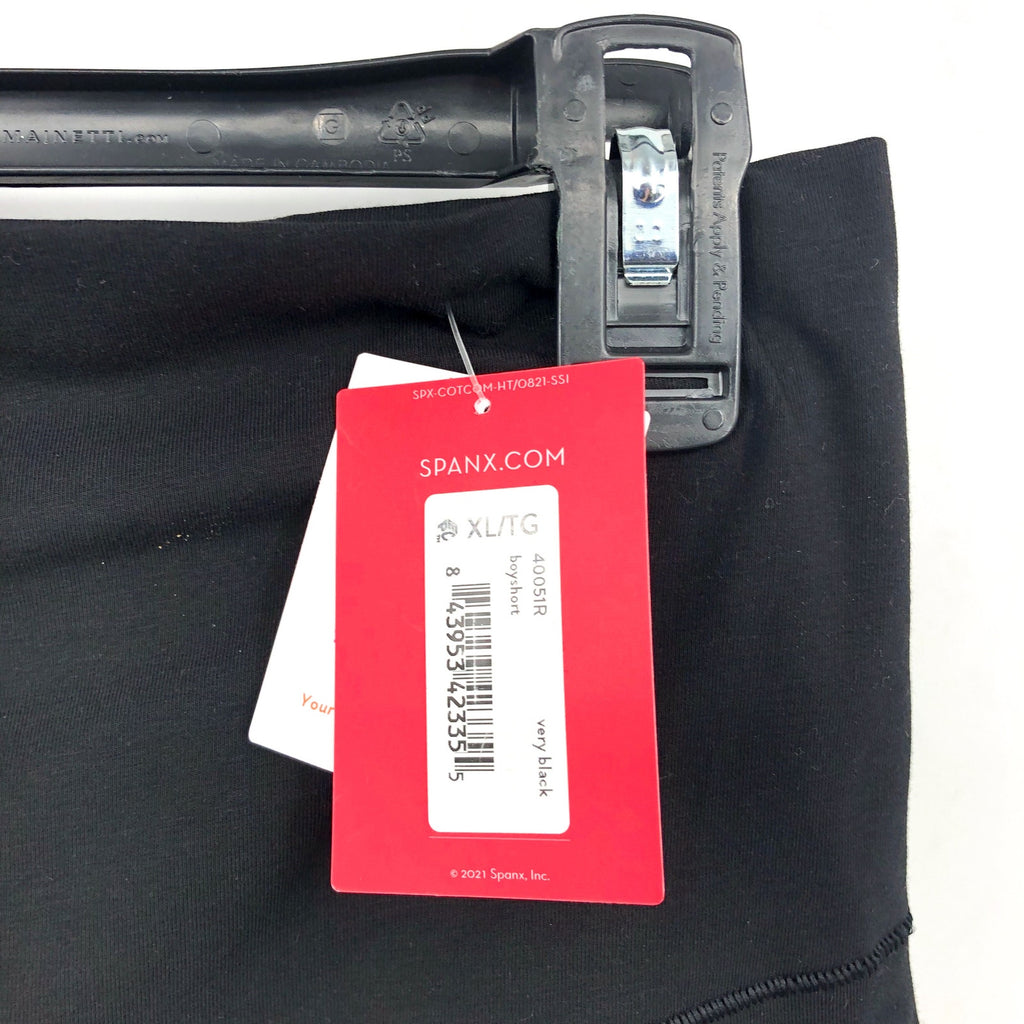 SPANX Women's Shaping Cotton Control Boy Short XL Very Black 40051R NWT