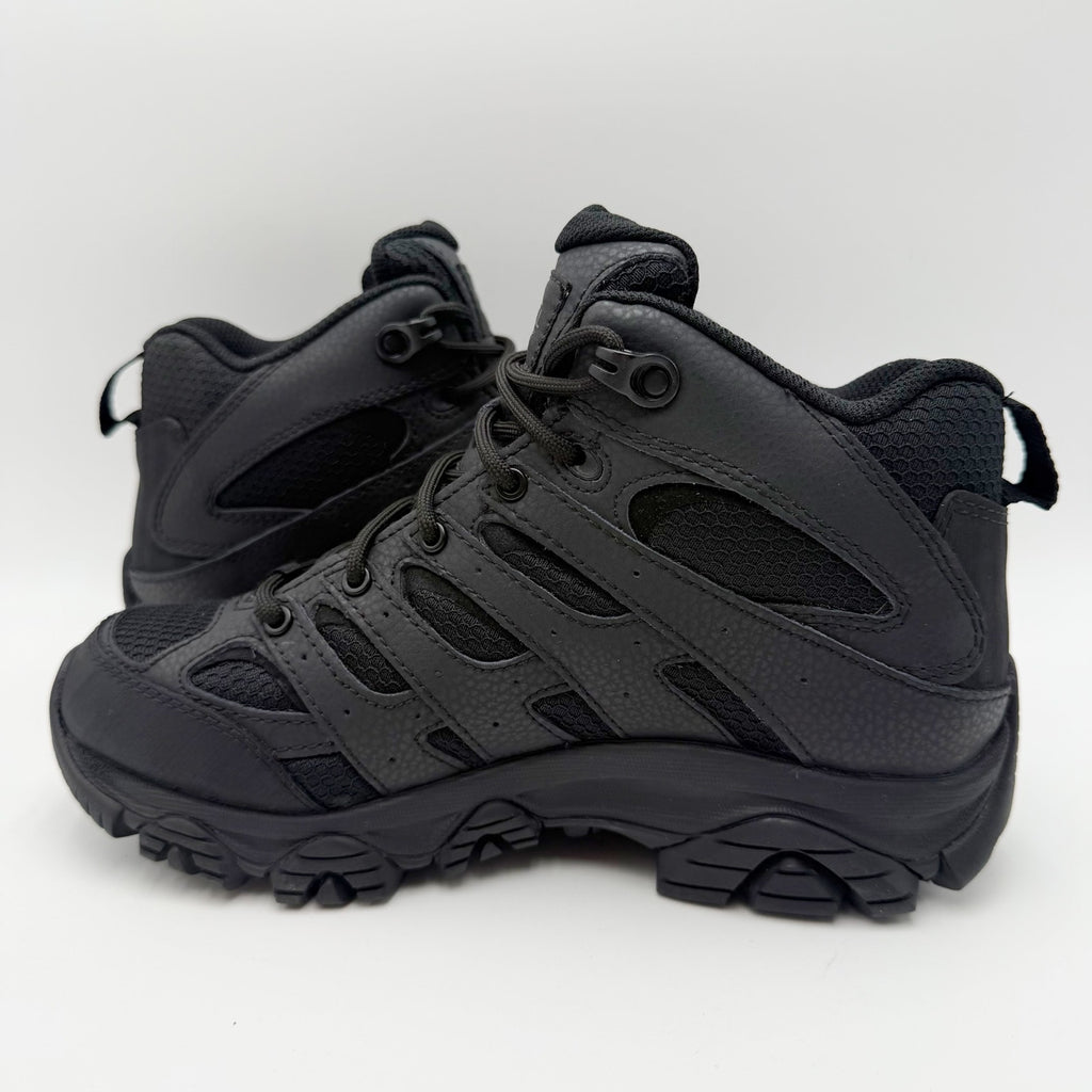 Merrell Womens Moab 3 Tactical Work Mid Boots US 6 M Black Leather WP NWOB