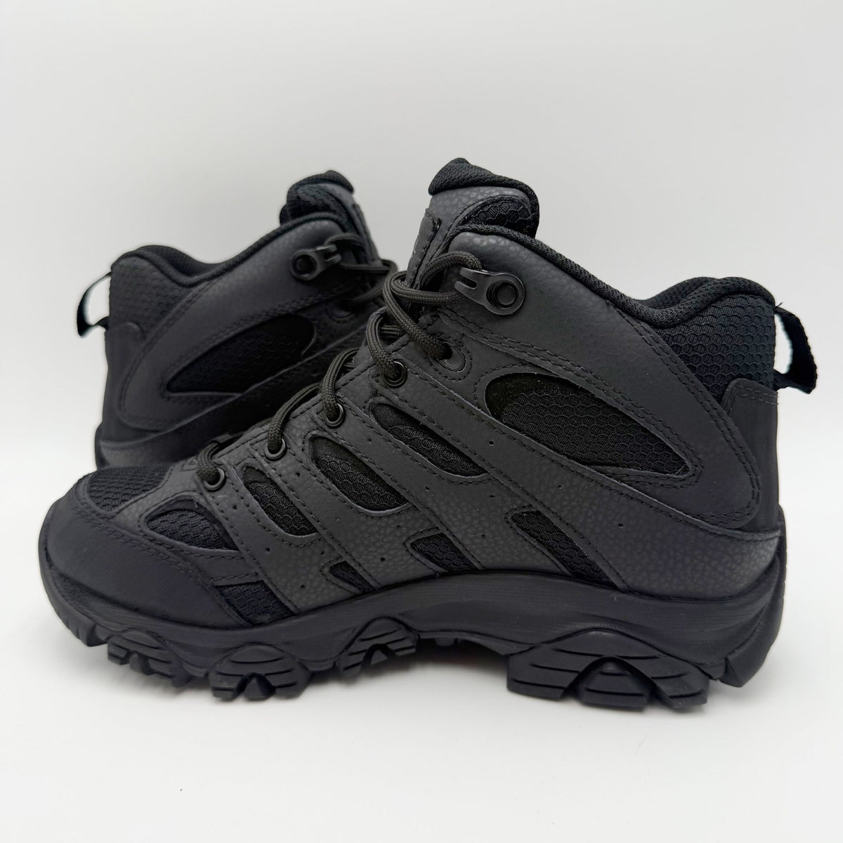 Merrell Womens Moab 3 Tactical Work Mid Boots US 6 M Black Leather WP NWOB