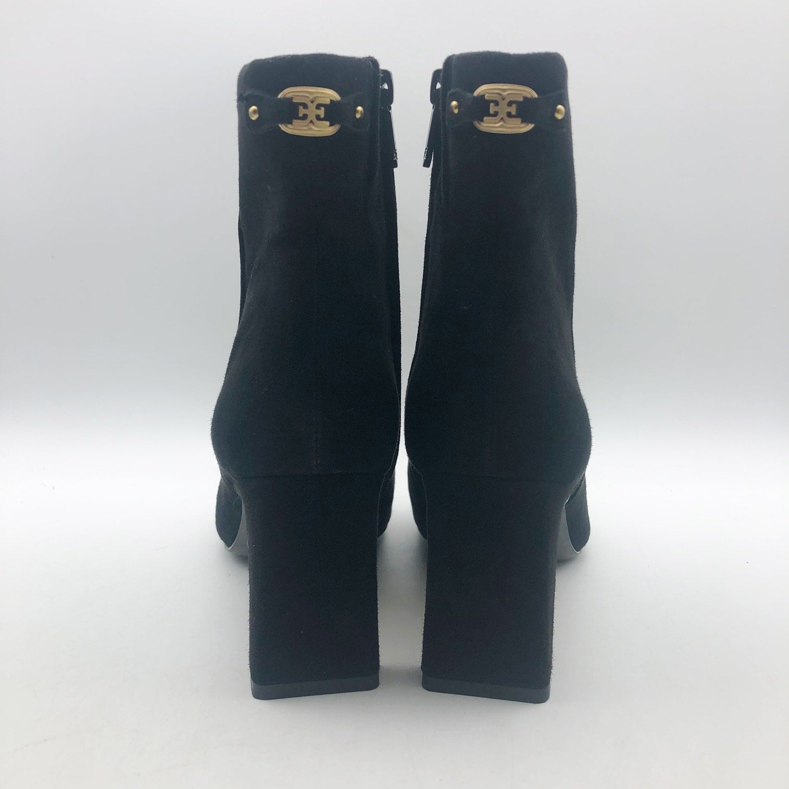 Sam Edelman Womens Saige Ankle Boots US 8  M EU 38.5 Black Suede Heels NIB