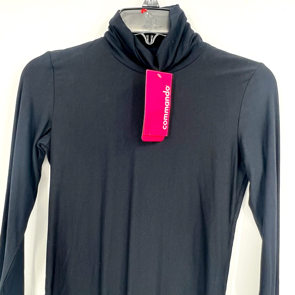 COMMANDO Women's Butter Turtleneck Bodysuit Small Black Long Sleeve NWT