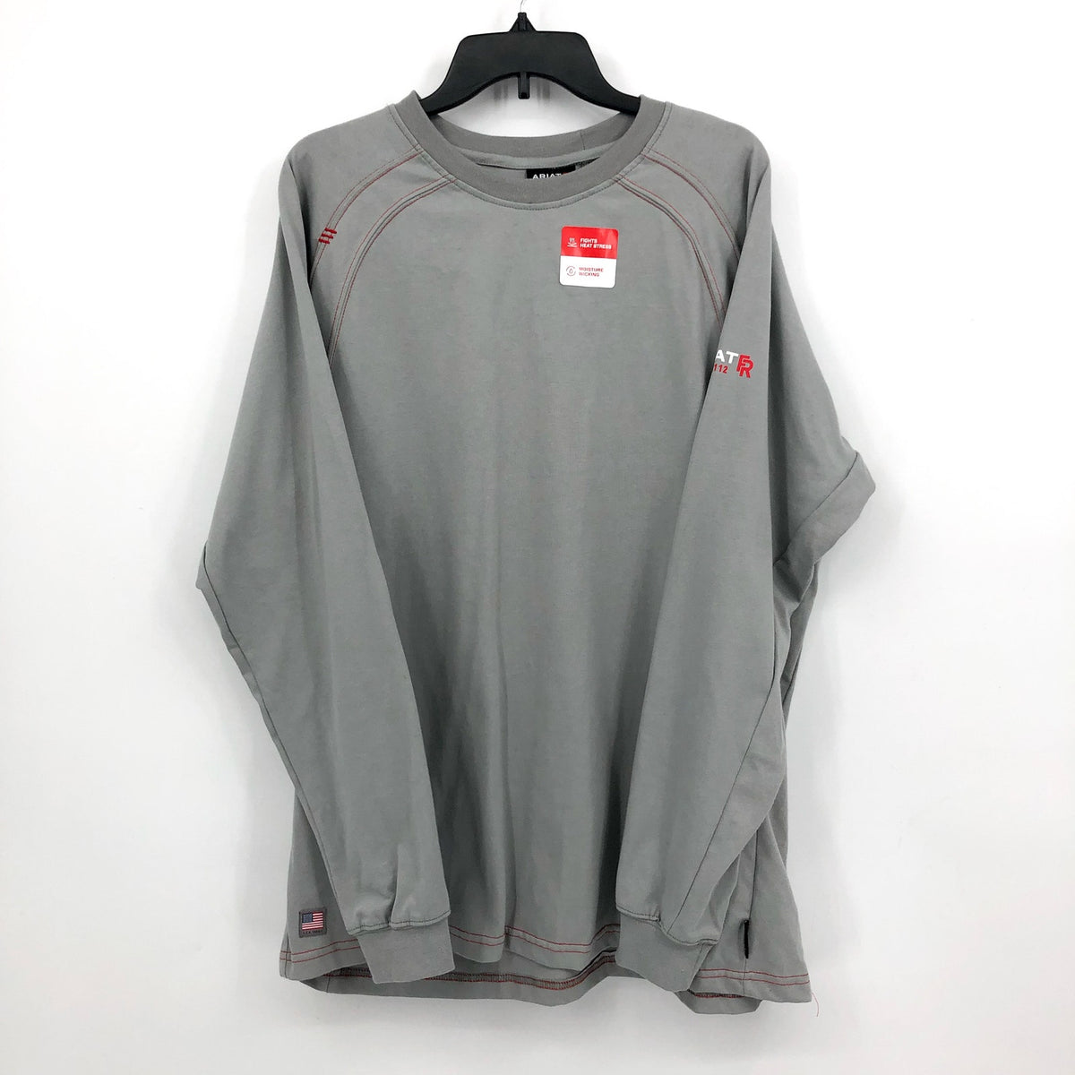 ARIAT Men's Flame Resistant Work Crew Shirt XL Grey Silver Fox Long Sleeve NWT