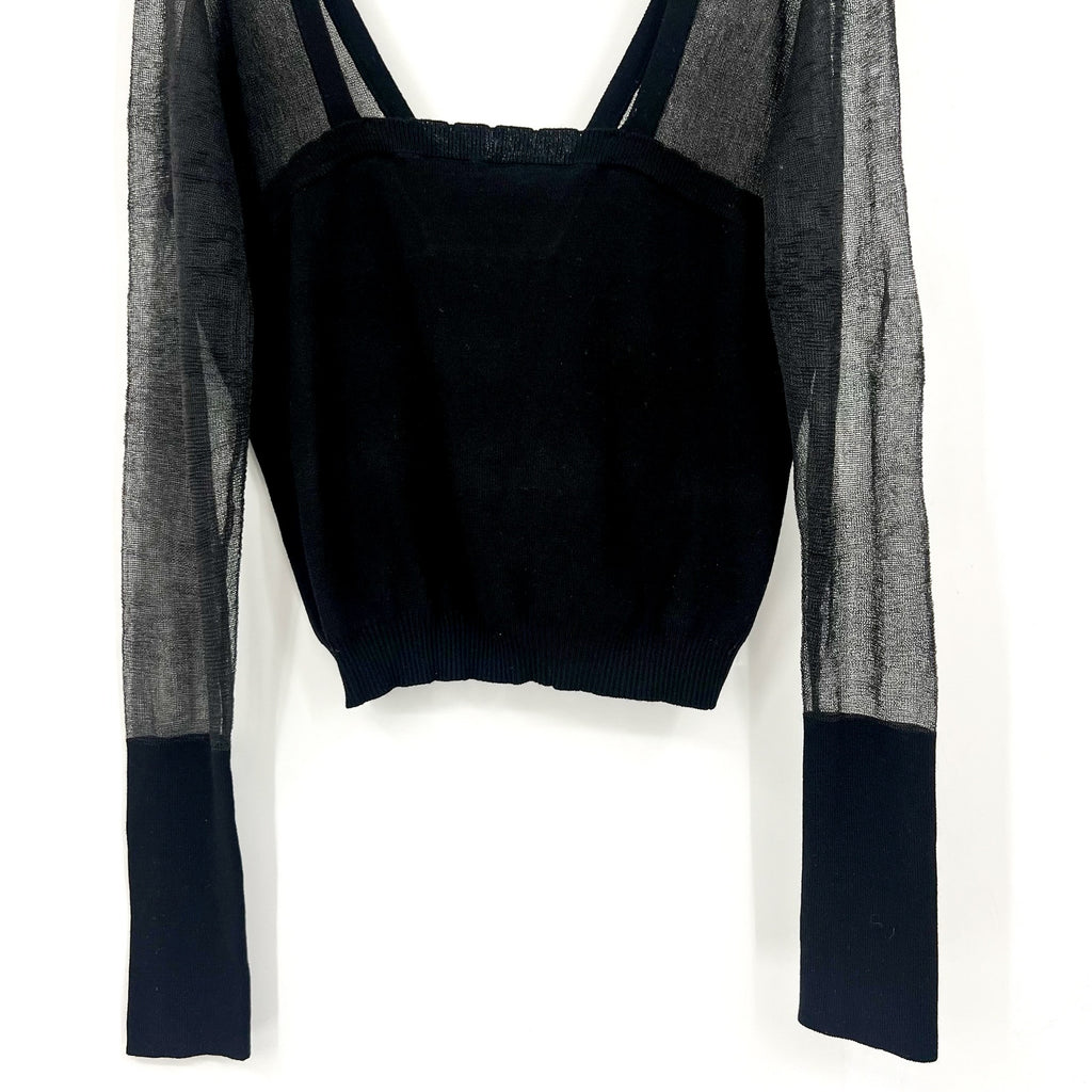 FREE PEOPLE Night After Night Top Large Black INTIMATELY FP Long Sleeve NWT