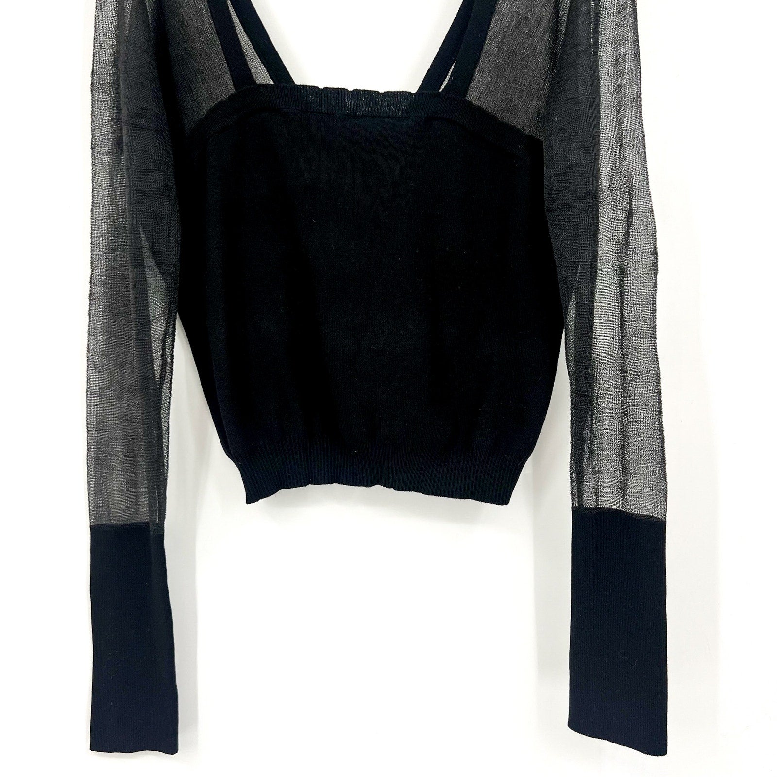 FREE PEOPLE Night After Night Top Large Black INTIMATELY FP Long Sleeve NWT