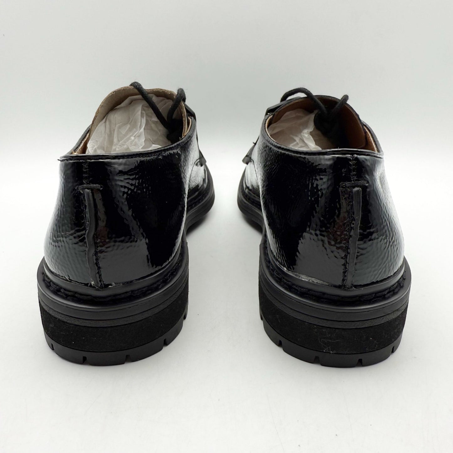 Franco Sarto Womens Sendra Lug Sole Derby Shoes US 7.5 M EU 37.5 Black NIB